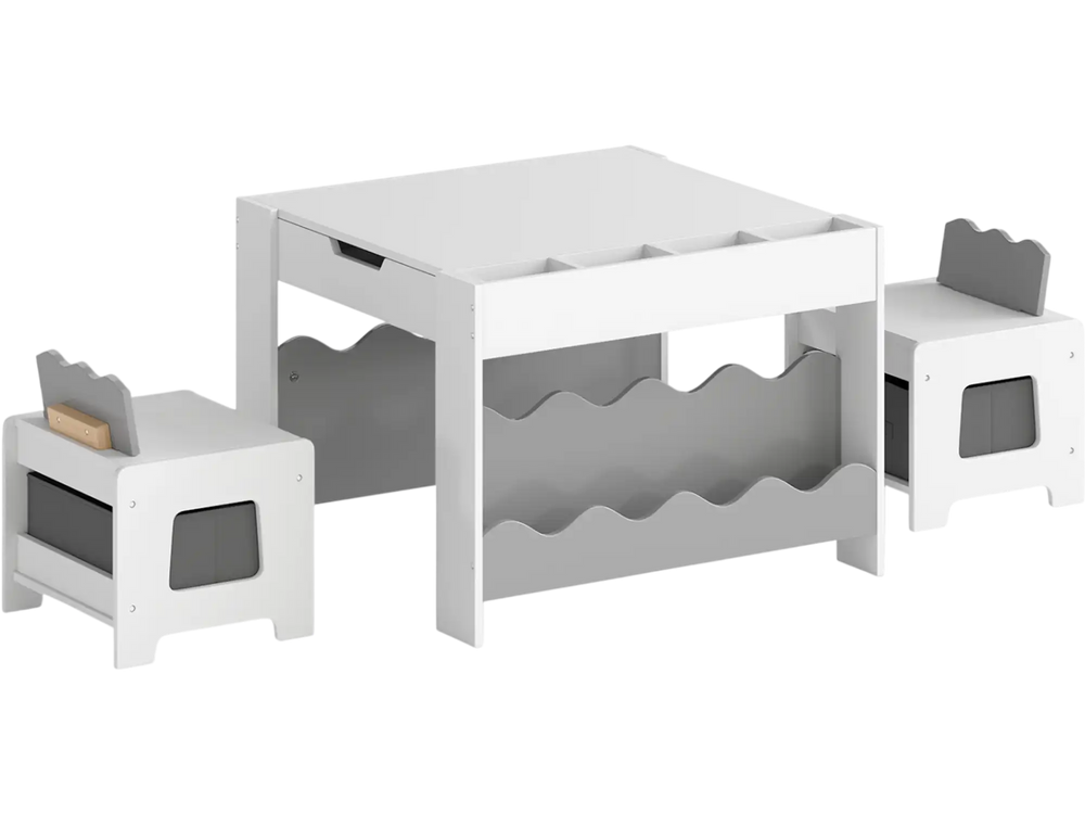Multi-purpose Activity Kids Table and Chairs Set with Double-sided Tabletop - Gallery View 1 of 11
