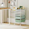 Multifunctional 6 Drawers Rolling Storage Cart Organizer-Green Gradient - Gallery View 1 of 10