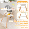 Multifunctional baby high chair featuring a removable tray, adjustable footrest, and durable beech wood legs for safety.