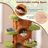 Multifunctional 90.5-inch cat tree in brown with soft plush cushions and private condos for indoor cats.