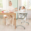 Multifunctional Folding Baby High Chair with Rolling Wheels and Adjustable Height-White - Gallery View 1 of 10