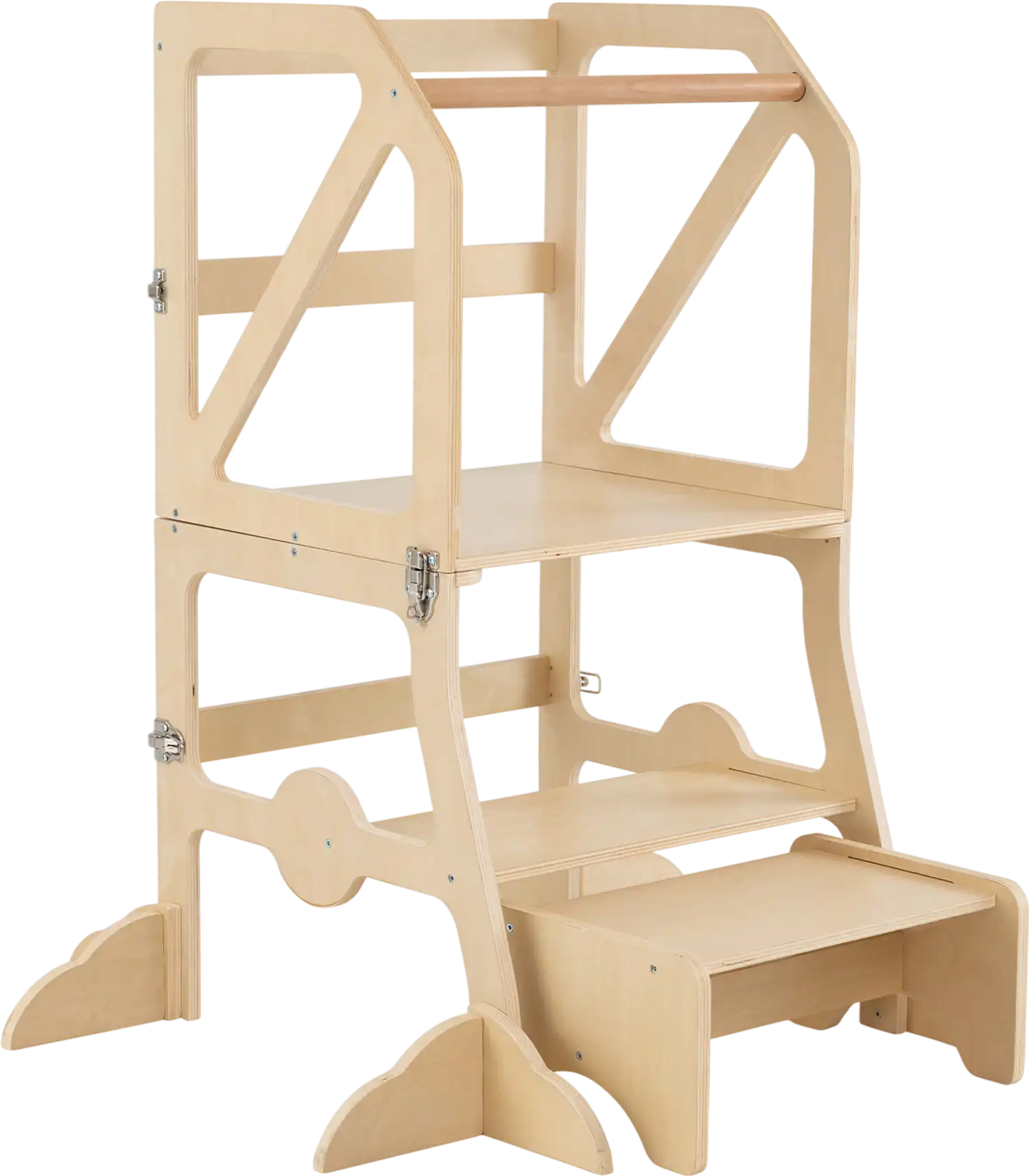 Costway Multifunctional Kids Kitchen Step Stool with Removable Safety Bar 55087215 New