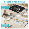 Multifunctional kids table with double-sided chalkboard and whiteboard, ideal for drawing and homework activities.