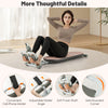 Multifunctional sit-up bench in pink with adjustable angles, cell phone holder, and soft foam cushion for comfortable.