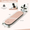 Multifunctional sit-up bench in pink with adjustable angles, phone holder, and foldable design for compact storage.