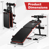 Adjustable multifunctional sit-up bench with dimensions, featuring durable construction and comfortable padding for.
