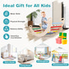 Multicolor 4-in-1 multifunctional wooden climbing toy with rocker and crawling tunnel for kids' playrooms and.