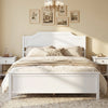 Multiple Size Solid Wood Platform Bed Frame with Headboard in White-Full Size - Gallery View 1 of 11