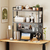 Multipurpose 2-Tier Desktop Bookshelf with Pegboard for up to 32 Inch Computer Monitor-Rustic Brown - Gallery View 1 of 10