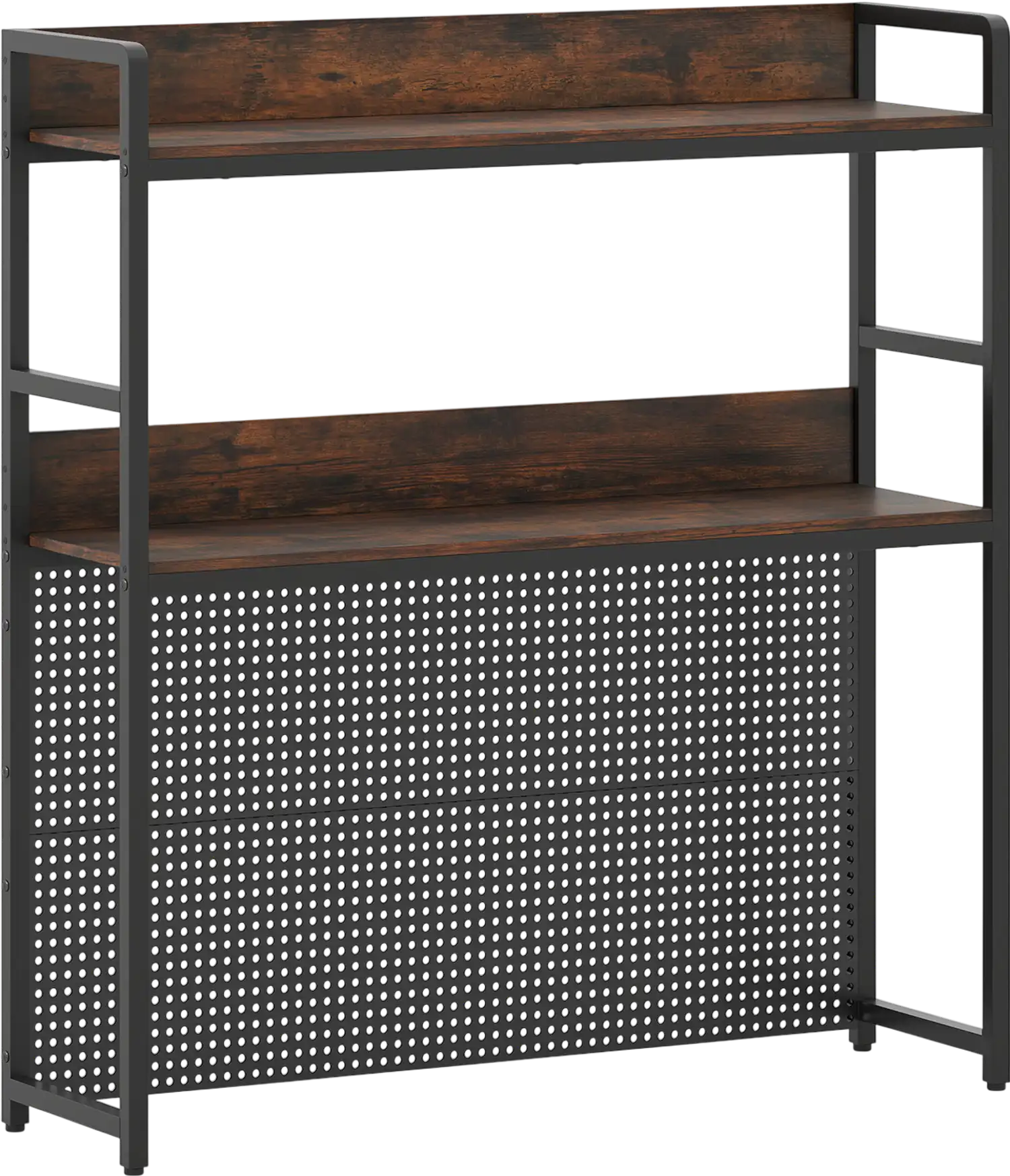 Costway 2-Tier Desktop Bookshelf Pegboard Monitor Stand for up to 32
