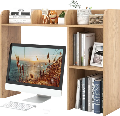 Costway 3-Tier Multipurpose Desk Bookshelf 4 Shelves 26751984 New