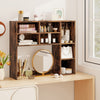 Desktop Bookshelf with 7 Open Cubbies and 3 Adjustable Shelves-Brown - Gallery View 1 of 11