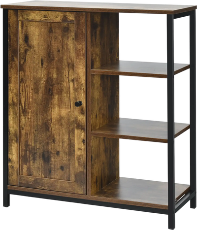 Costway Multipurpose Freestanding Storage Cabinet w/ 3 Open Shelves & Doors 31850647 New