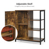 Freestanding storage cabinet with 3 open shelves and adjustable middle shelf, perfect for living room or kitchen.