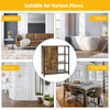Freestanding storage cabinet with 3 open shelves and doors, made of engineered wood, ideal for living room or entryway.