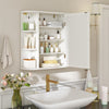 Multipurpose Mount Wall Mirror Bathroom Storage Cabinet-White - Gallery View 1 of 11