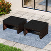 Multipurpose Outdoor 2 Pieces Patio PE Rattan Ottomans Footstool-Black - Gallery View 1 of 7