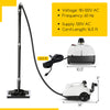 Multipurpose steam cleaner in gray and white with 61 oz tank, ideal for deep cleaning tiles, windows, and carpets.