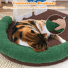 Mushroom cat bed with soft headrest and sisal scratch panel, providing comfort and claw care for your feline friend.