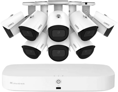 Lorex N4K2-88WB-6 4K 8 Wired 8 Fusion Wi-Fi Camera 2TB Wired NVR A14 IP Bullet Security Surveillance System New