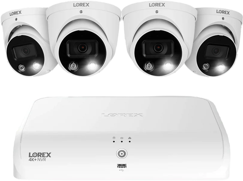 Lorex N4K2SD-84WD-6 4K+ Fusion NVR 8-Channel 2TB with 4 H13 Wired IP Turret Cameras Security Surveillance System New