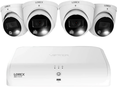 Lorex N4K2SD-84WD-6 4K+ Fusion NVR 8-Channel 2TB with 4 H13 Wired IP Turret Cameras Security Surveillance System New