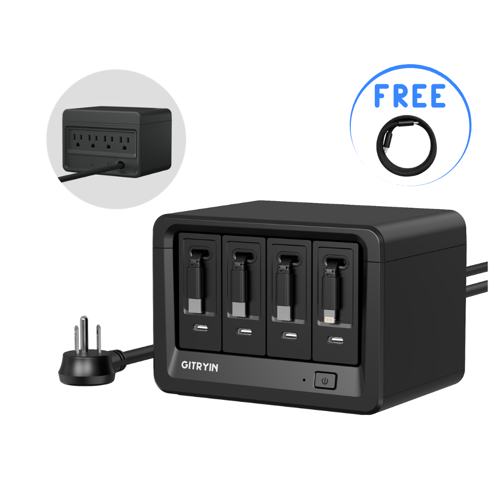 Giraffe Tools Desktop Charging Station 12-in-1 40W Cable Set New