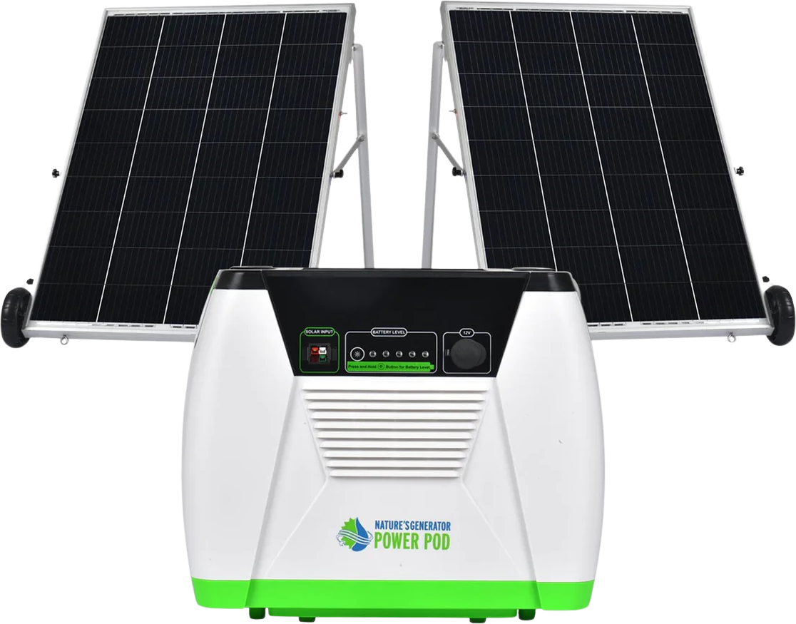 Nature's Generator 240W 1200Wh Power Pod With Two 100W Solar Panel Bundle Add On For HKNGGN New