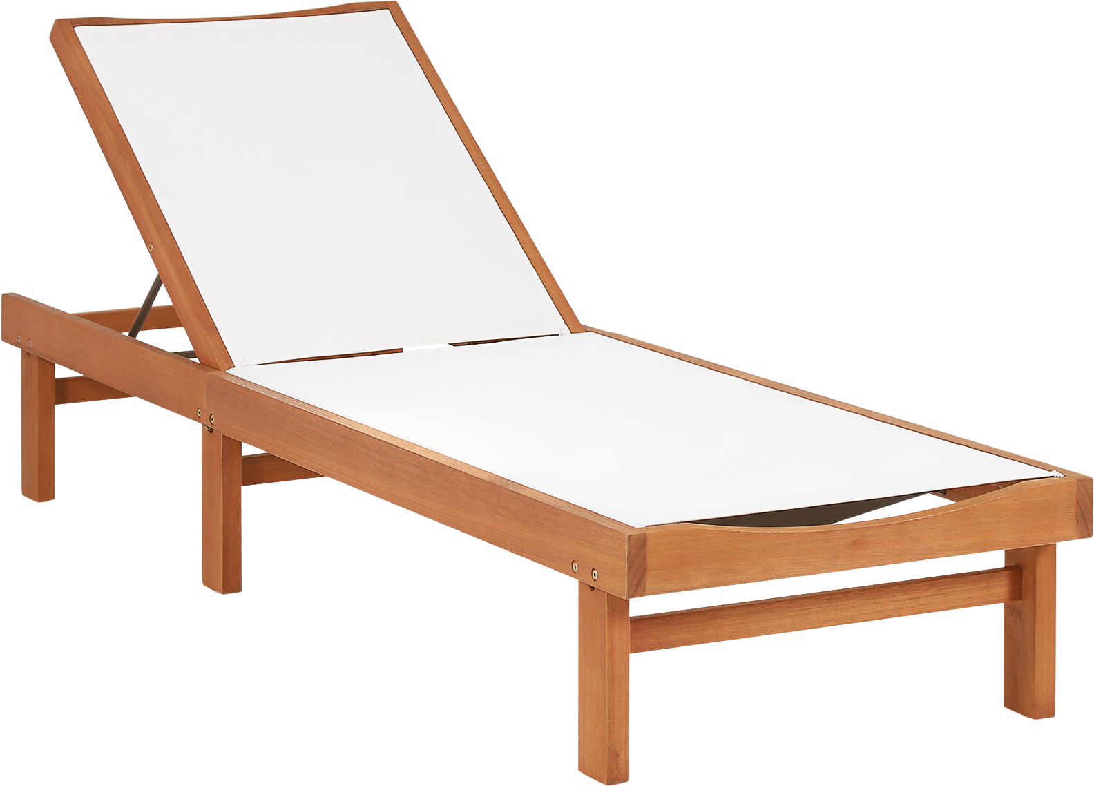 Costway Chaise Lounge Chair Outdoor Wood 5 Position Adjustable Back New