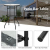 38-inch patio bar table with tempered glass tabletop and sturdy metal frame, ideal for outdoor use on patios or.