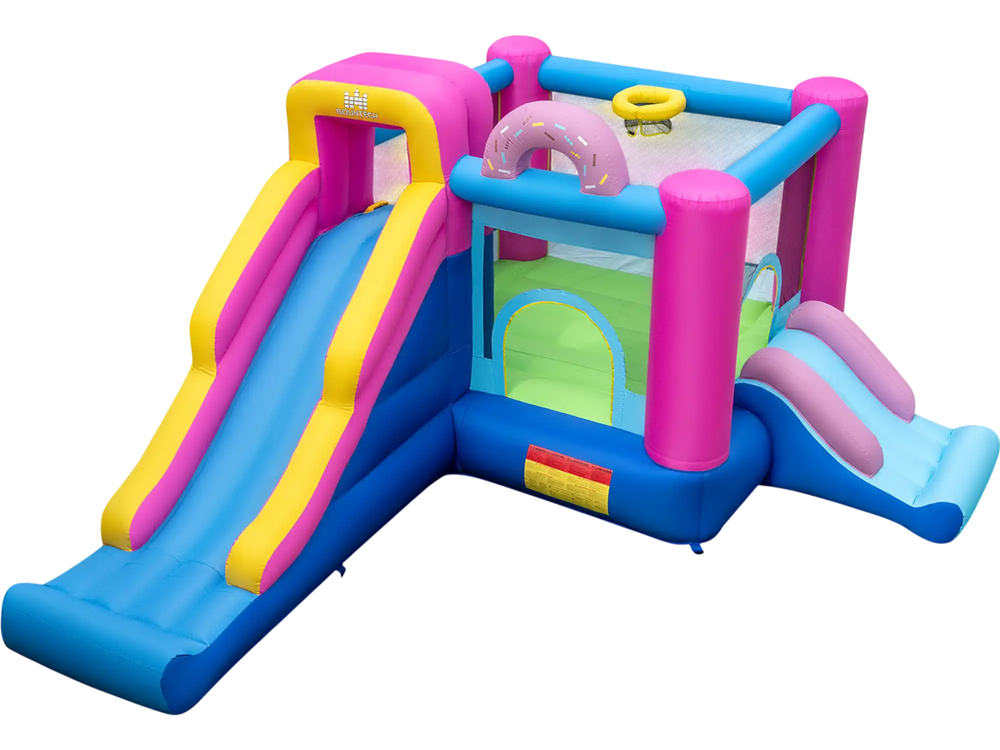 Inflatable Bounce House with Slides and Basketball Hoop (without Blower)