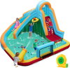 Inflatable Water Slide Park 6-in-1 Giant Bounce House with Long Slide Splash Pool Climbing Wall