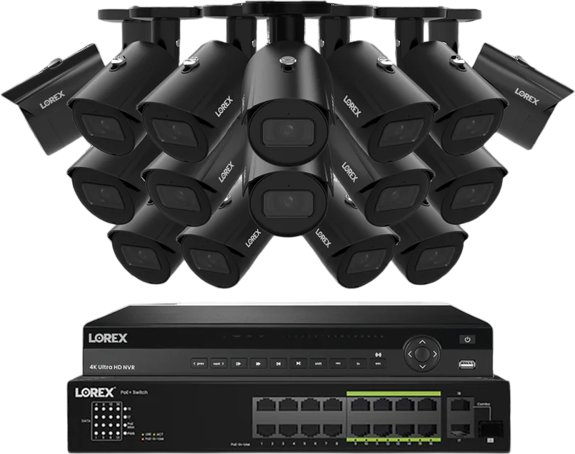 Lorex NC4K8-3216BB-1 4K 32-Channel NVR System 8TB Wired with 16 A14 IP Cameras Security Surveillance System New
