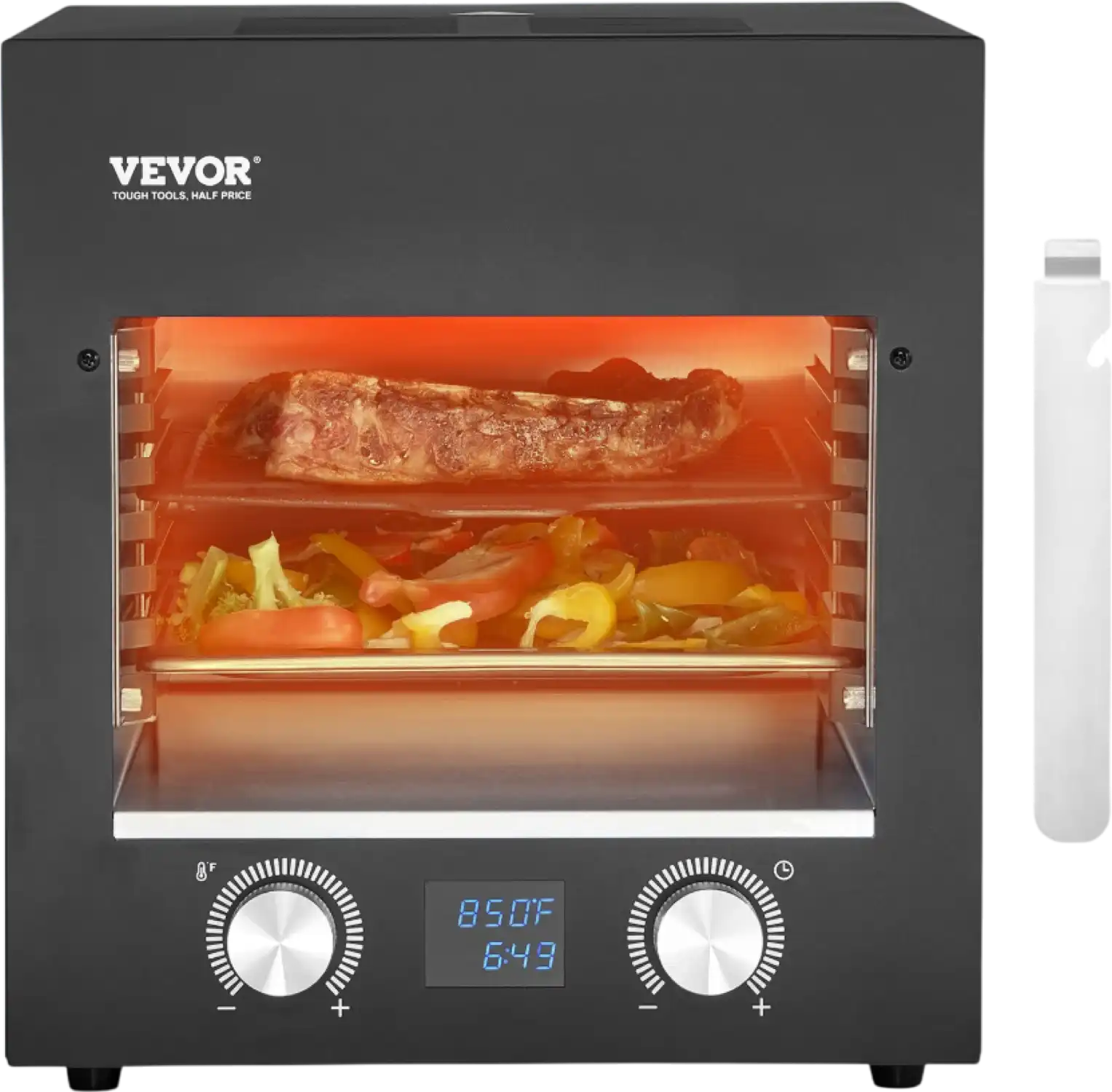 Vevor Infrared Electric Steak Grill 1800W with 6-Tier Rack and Timer Control New