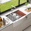 Vevor 30" Farmhouse Kitchen Sink Stainless Steel Drop-In Sink Single Bowl with Ledge and Accessories New