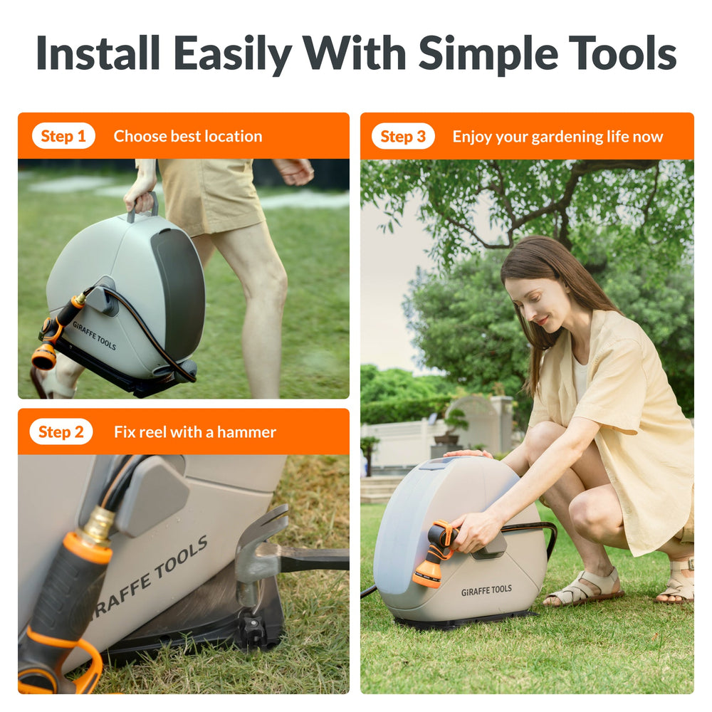 Giraffe Tools Ground Stake for Ground‑Mounted Retractable Hose Reel New