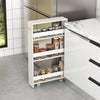 Narrow Mobile Serving Cart with Open Shelves for Kitchen Bathroom Living Room-Off White - Gallery View 1 of 10