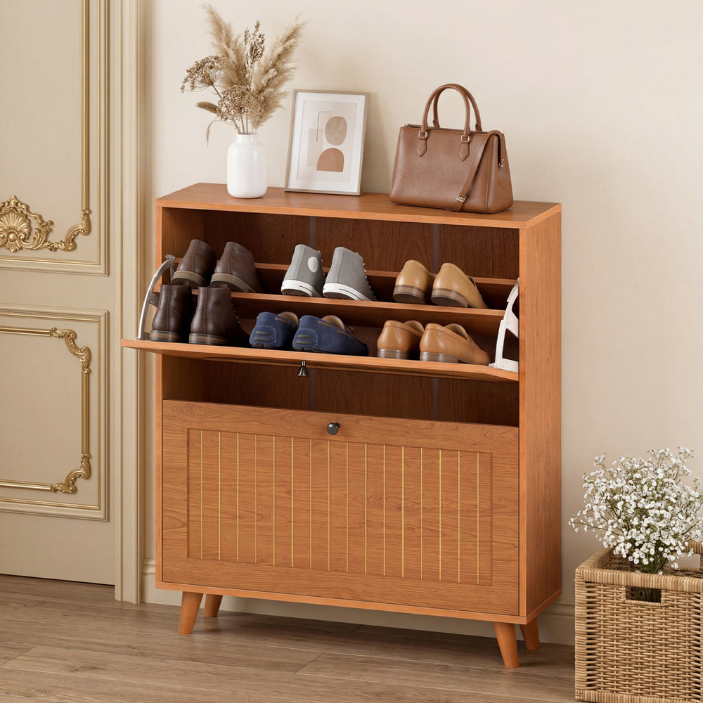 Narrow Shoe Cabinet with Adjustable and Removable Shelves for Entryway Foyer - Gallery View 3 of 9