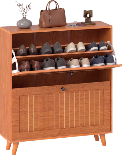 Costway Narrow Shoe Cabinet Entryway Foyer Adjustable Removable Shelves 15316553 New