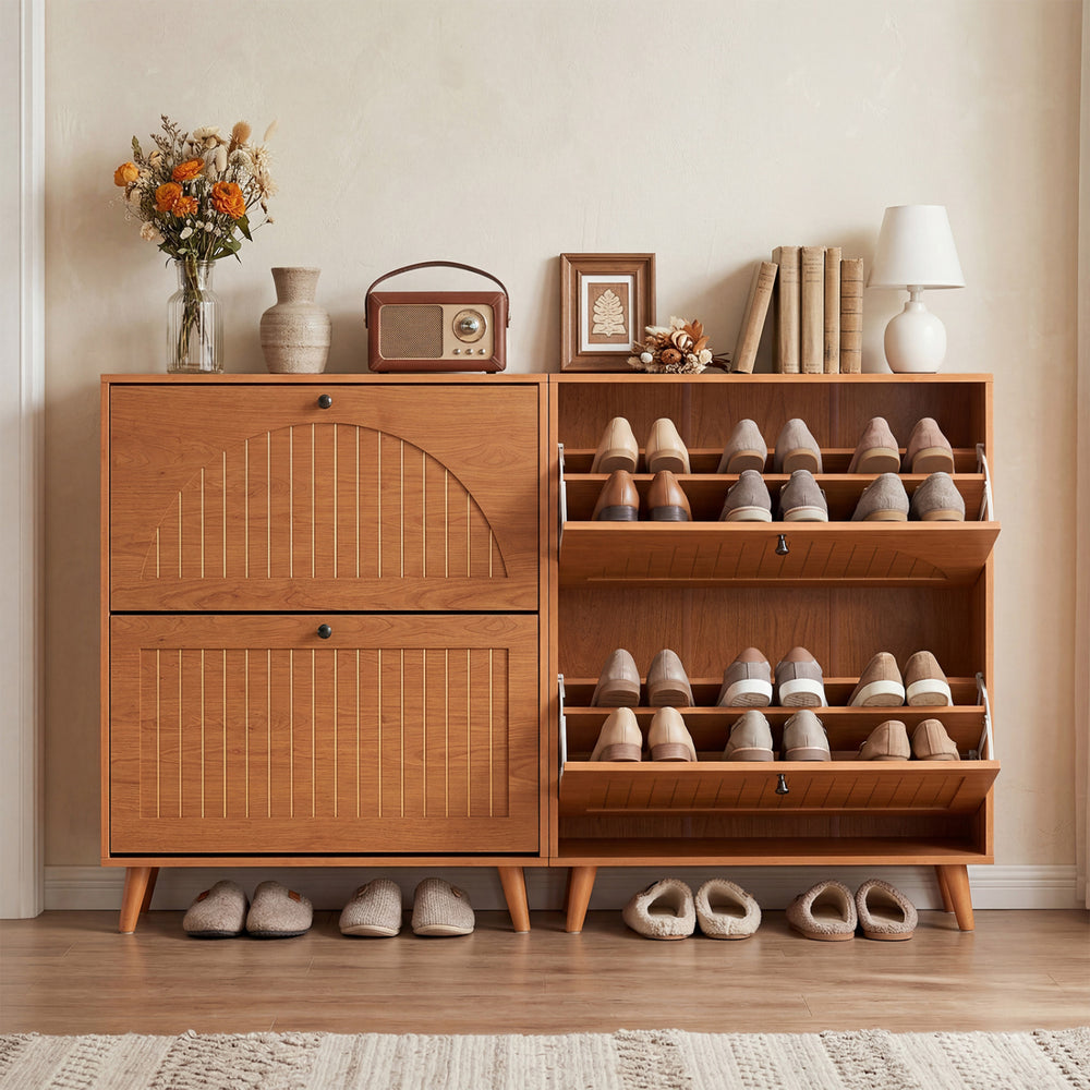 Narrow Shoe Cabinet with Adjustable and Removable Shelves for Entryway Foyer - Gallery View 5 of 9