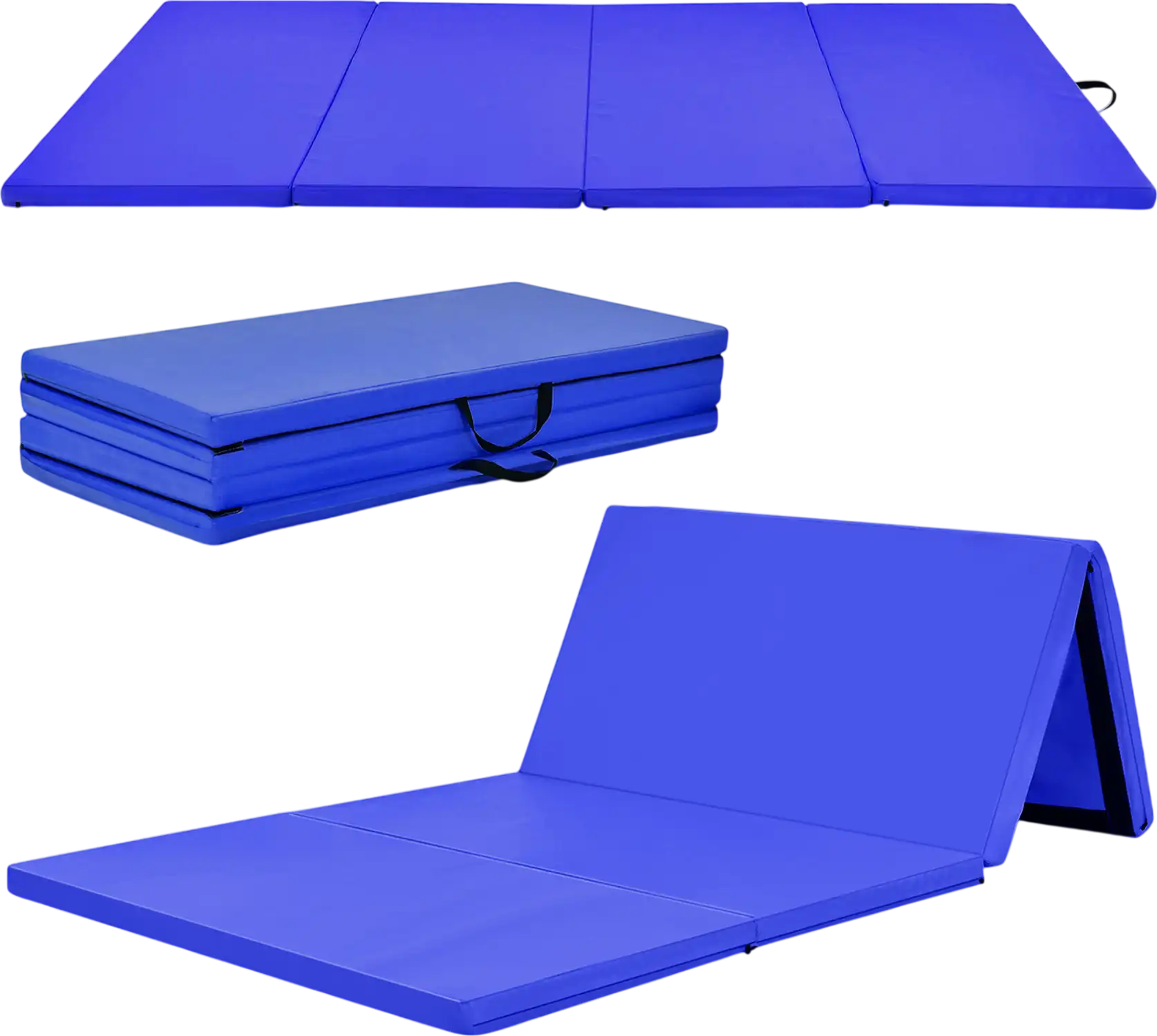 Costway 4-Panel Folding Gymnastics Training Mat w/ Carrying Handles 04735921 New