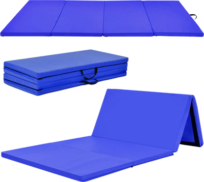 Costway 4-Panel Folding Gymnastics Training Mat w/ Carrying Handles 04735921 New