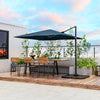 9.5 Feet Square Patio Cantilever Umbrella with 360° Rotation-Navy - Gallery View 1 of 10
