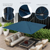Navy 9.5 feet square patio cantilever umbrella with 360° rotation, featuring durable metal ribs and convenient storage.
