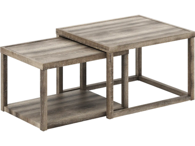 Costway Nesting Coffee Table Set of 2 Stackable Rectangular End Tables 24452324 New
