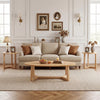 Nesting Coffee Table Set of 3 with Wood Veneered Top and Solid Rubber Wood Legs for Living Room-Natural - Gallery View 1 of 5