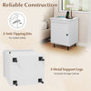 Mid-century nightstand with enclosed storage cabinet, featuring 4 metal support legs and anti-tipping kits for safety.