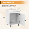 Dimensions of the Nightstand Mid Century End Table with door, showcasing weight capacities and measurements for optimal.