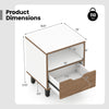 Nightstand with drawer and open shelf, featuring a white and wood design, ideal for bedroom storage and organization.