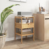 Nightstand Set of 2 Bamboo End Table with 2 Open Shelves and Drawer-Set of 2 - Gallery View 1 of 10